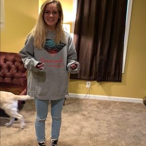 Exclusive Vintage Diamond Grey Sweatshirt